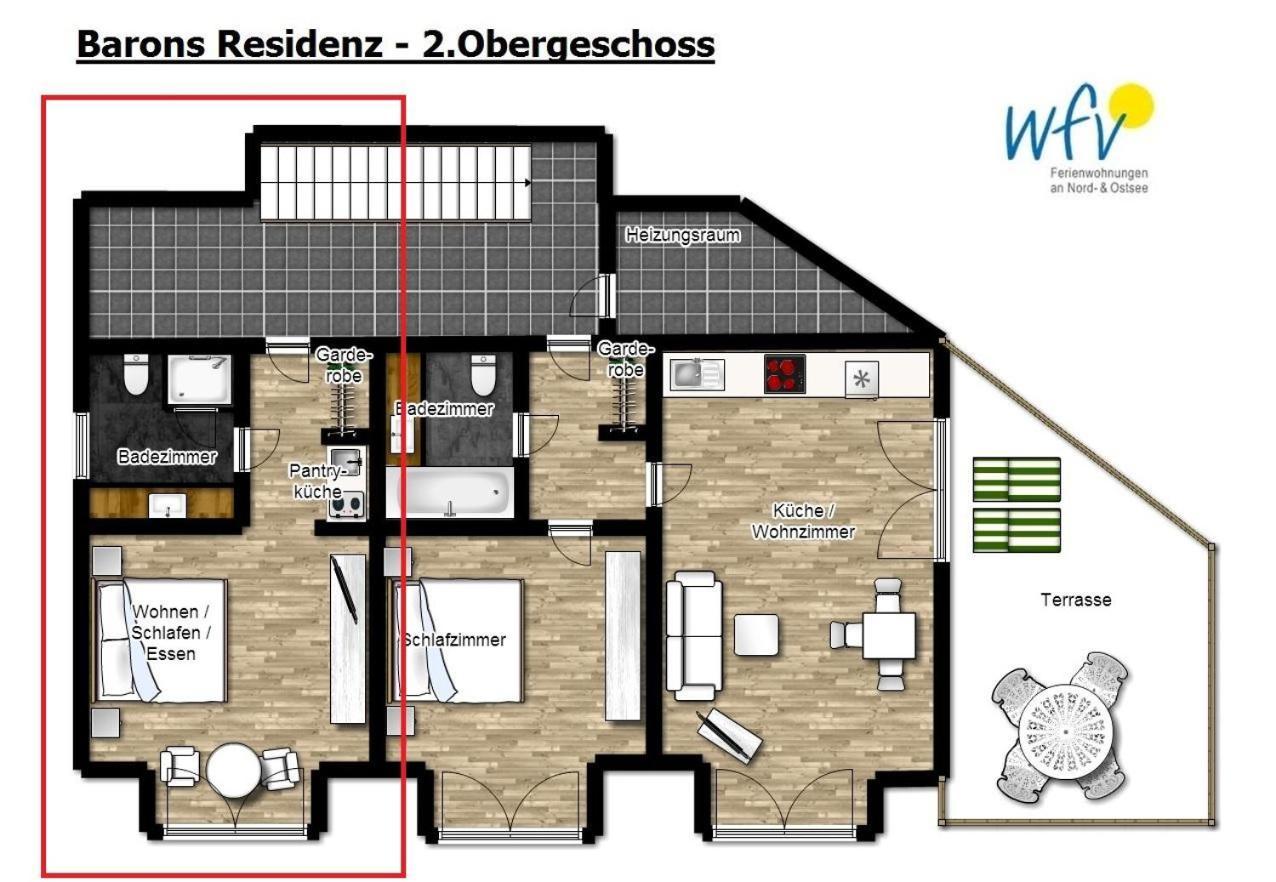 Barons Residenz Ferienwohnung 7 ボルクム エクステリア 写真